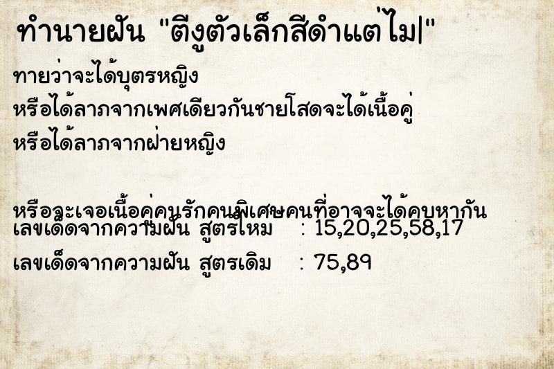 ทำนายฝันตีงูตัวเล็กสีดำแต่ไม| ทำนายฝันทำนายฝันตีงูตัวเล็กสีดำแต่ไม|